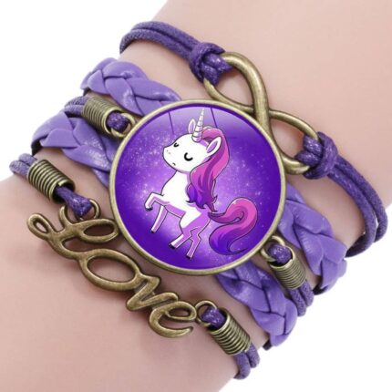 Bracelet Licorne Violet